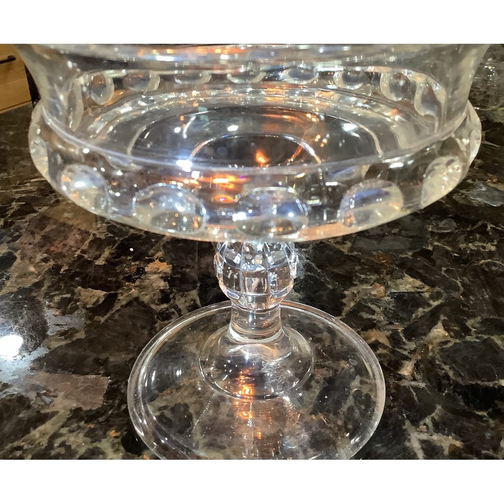 Clear vintage Textured Serveware Pedestal Dish